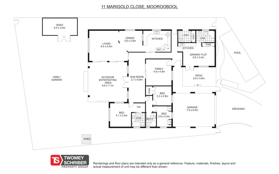 Floor plan of 11 Marigold Close, Mooroobool